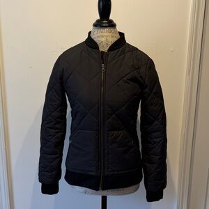 Garnet Hill Black Quilted Women's Bomber Jacket